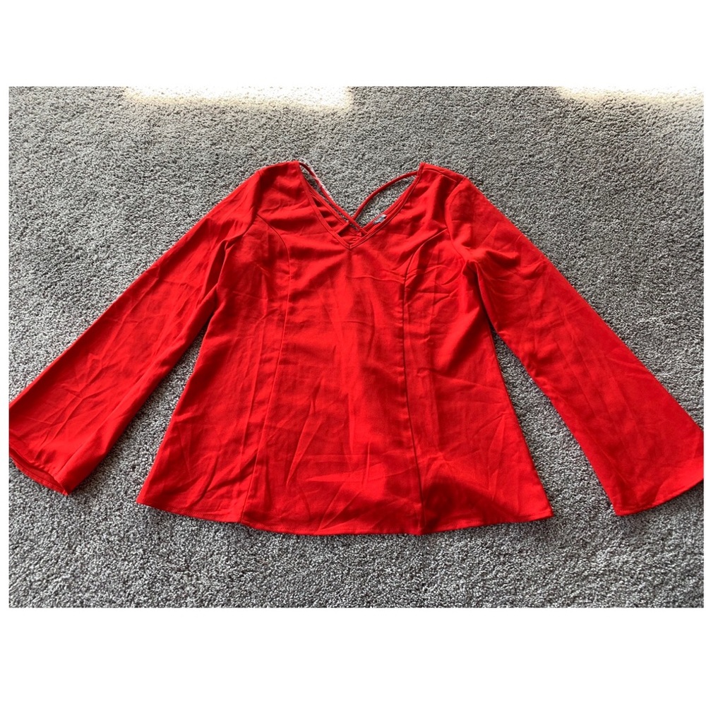 Red Charlotte Russe bell sleeved shirt, Size Large